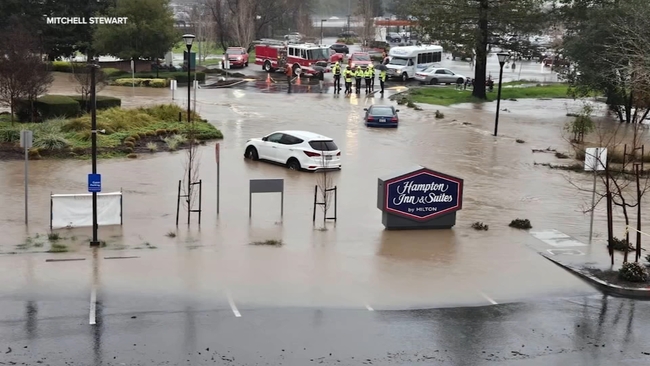 Entrance to Santa Rosa Sutter Health, Hampton Inn floods again - ABC7 ...