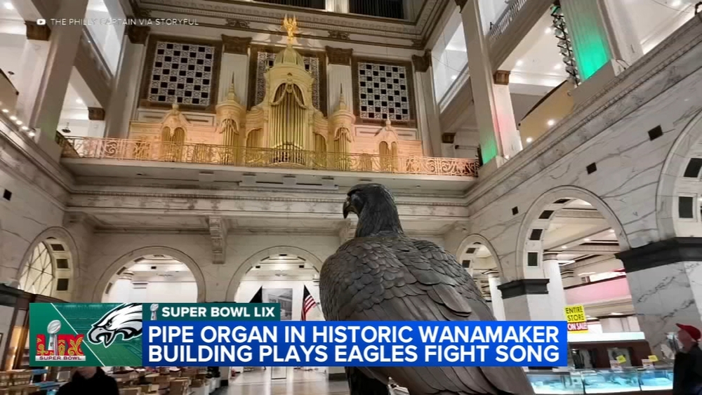 WATCH: Pipe organ at historic Wanamaker Building plays Eagles fight song