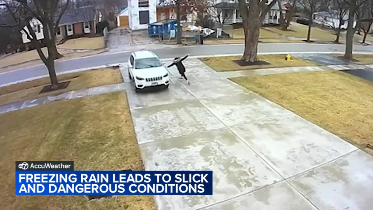 
Icy weather leaves slippery roads, sidewalks