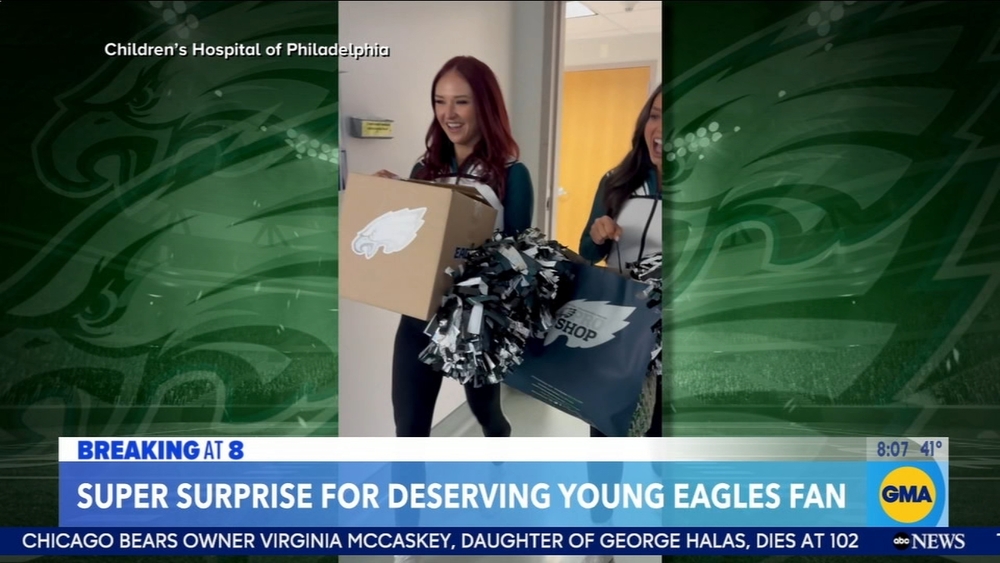 Eagles cheerleaders surprise young fan injured in Northeast Philadelphia plane crash