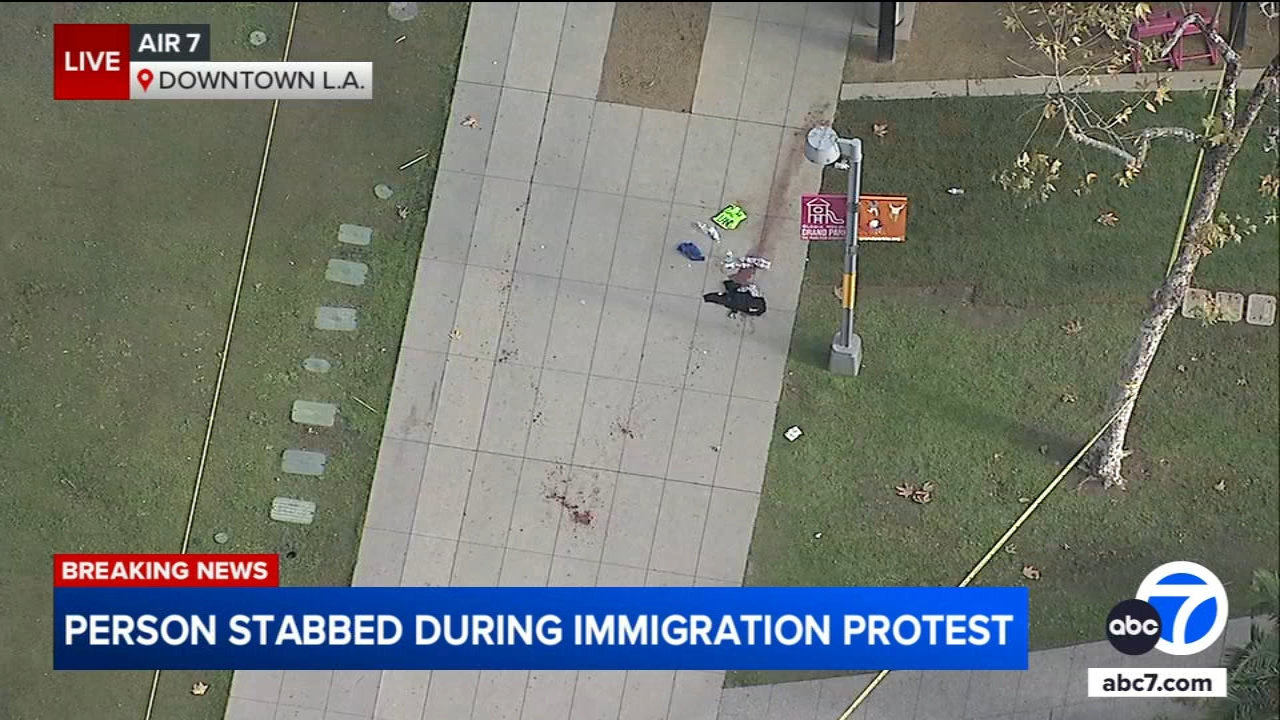 Protester stabbed in DTLA during immigrations, ICE demonstration
