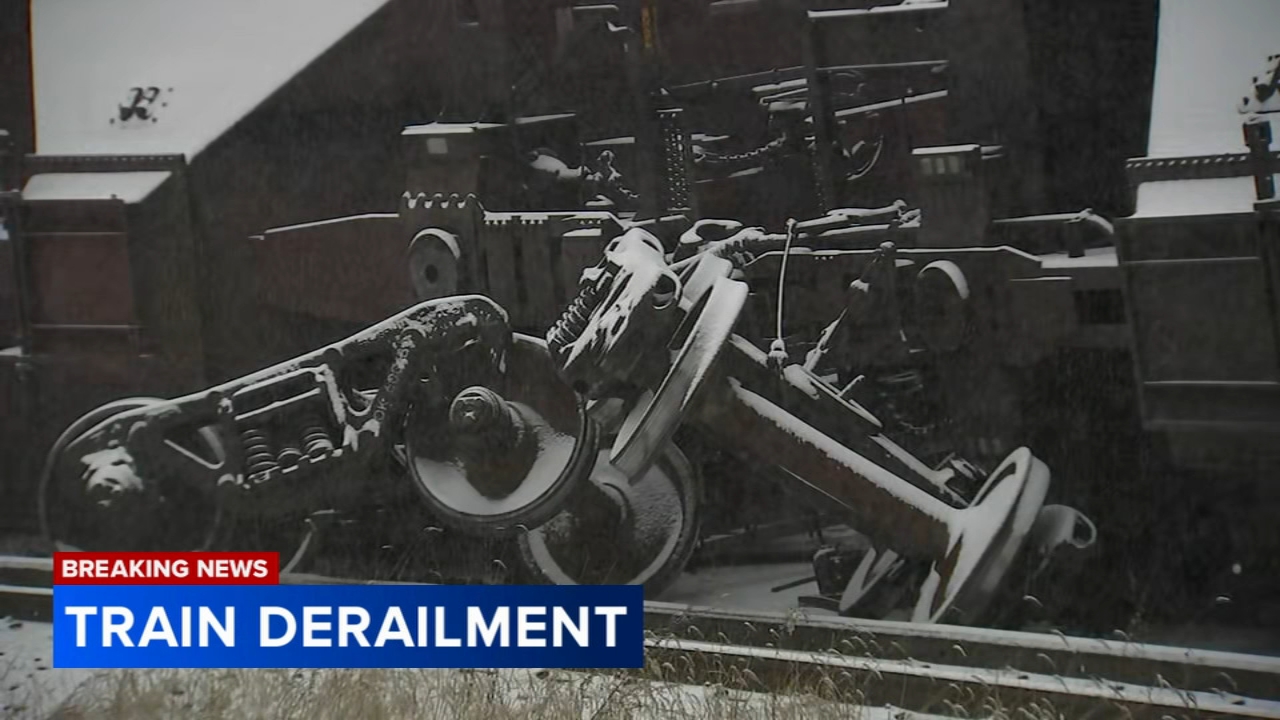 Freight train derails on West Side, video shows