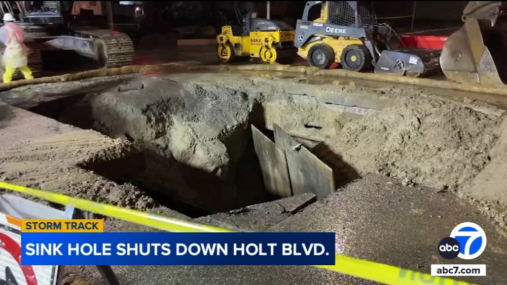 Storm causes 18-foot-deep sinkhole in Ontario, major road closed