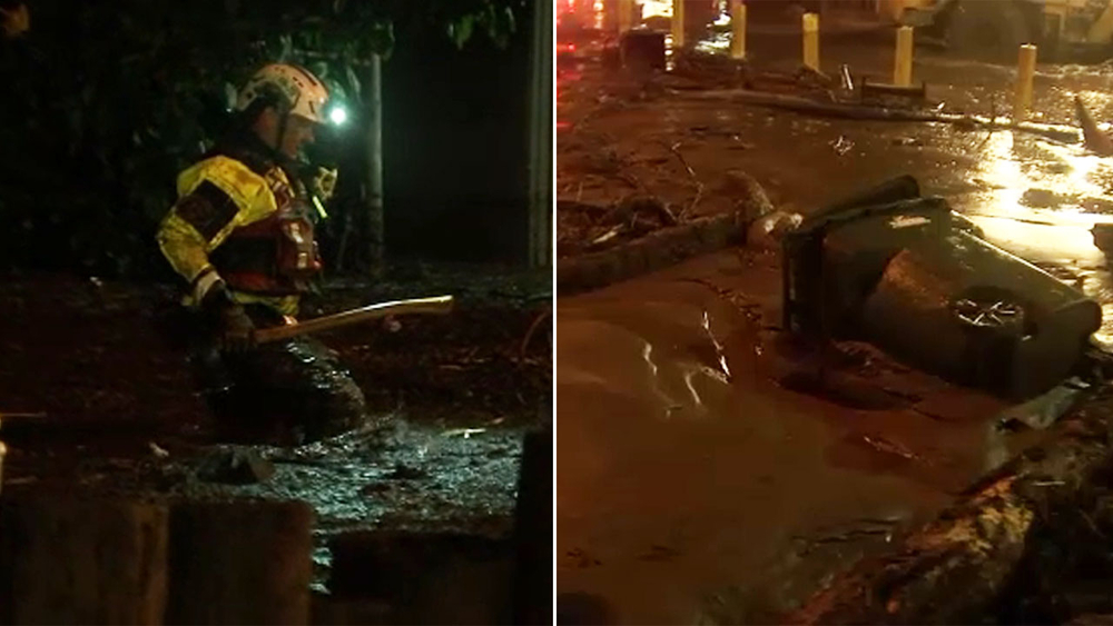 PCH, surrounding areas in Malibu caked in thick mud