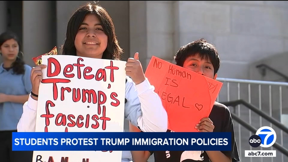 Hundreds of LA students march to protest immigration policies