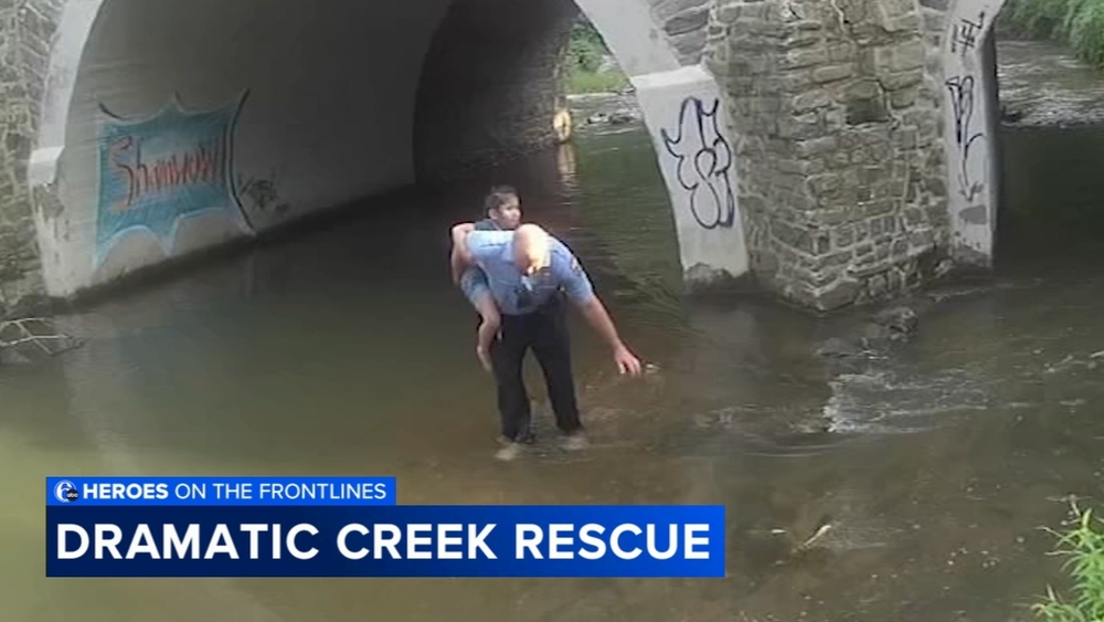 Philly cop recalls jumping into action after toddler falls in creek