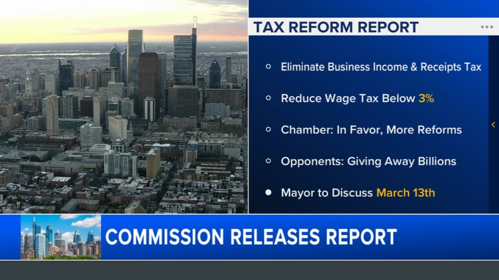 Philadelphia's Tax Reform Commission proposes eliminating the city's business income, receipts tax