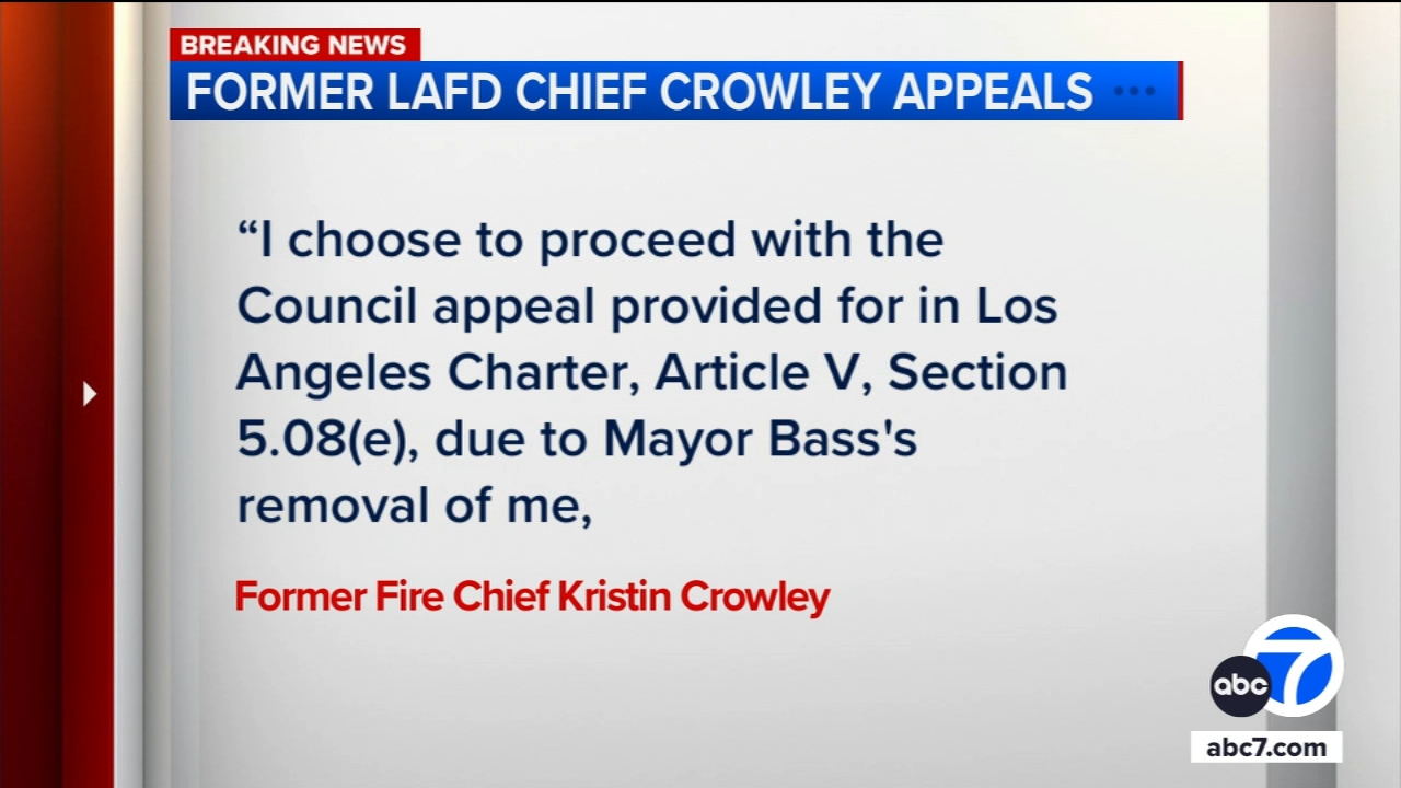 Former LAFD Chief Crowley appeals Mayor Bass' decision to fire her