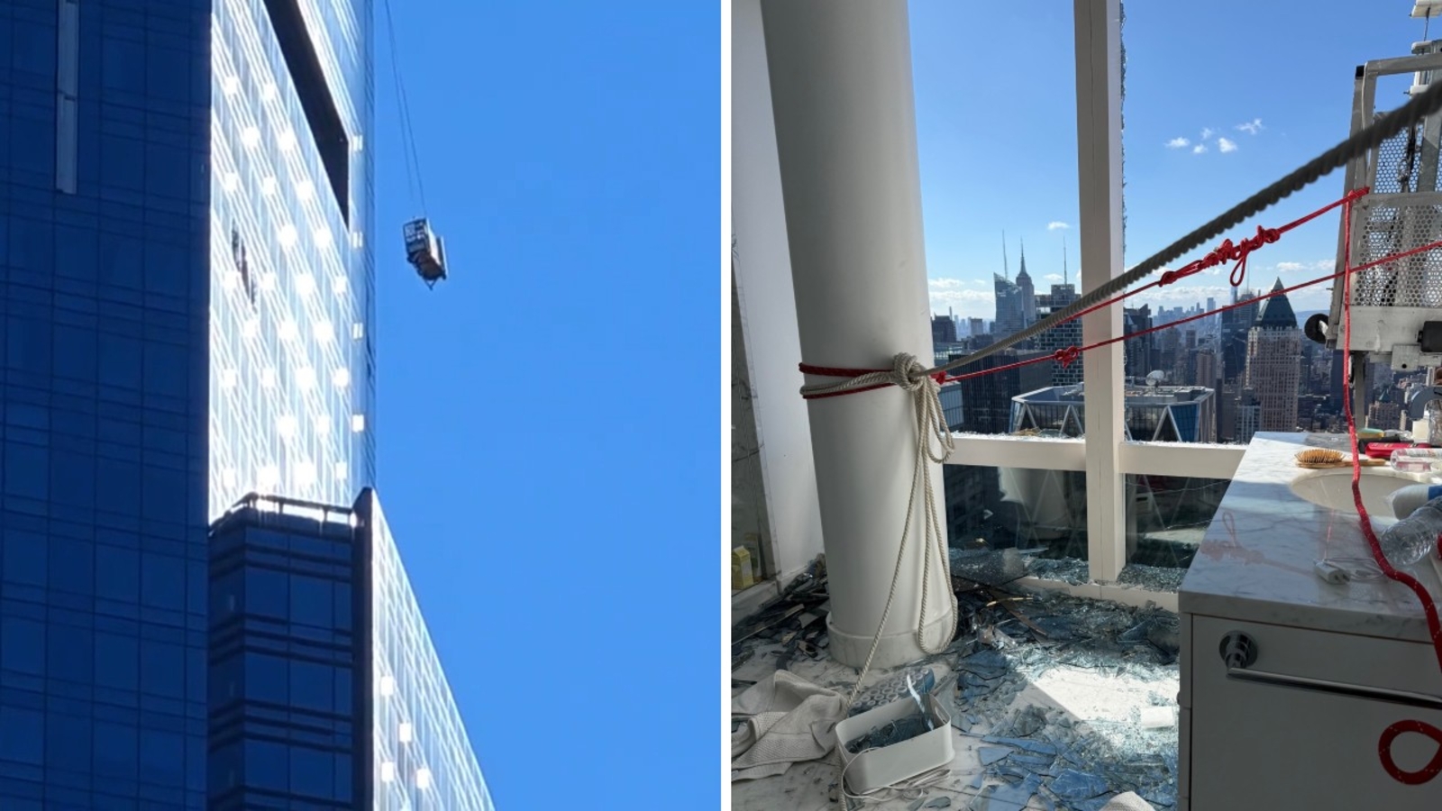 2 NYC window washers rescued after rigging comes loose outside high