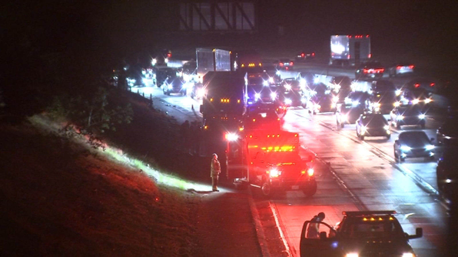 Southbound 5 Freeway back open in Sun Valley after semi-truck crash ...