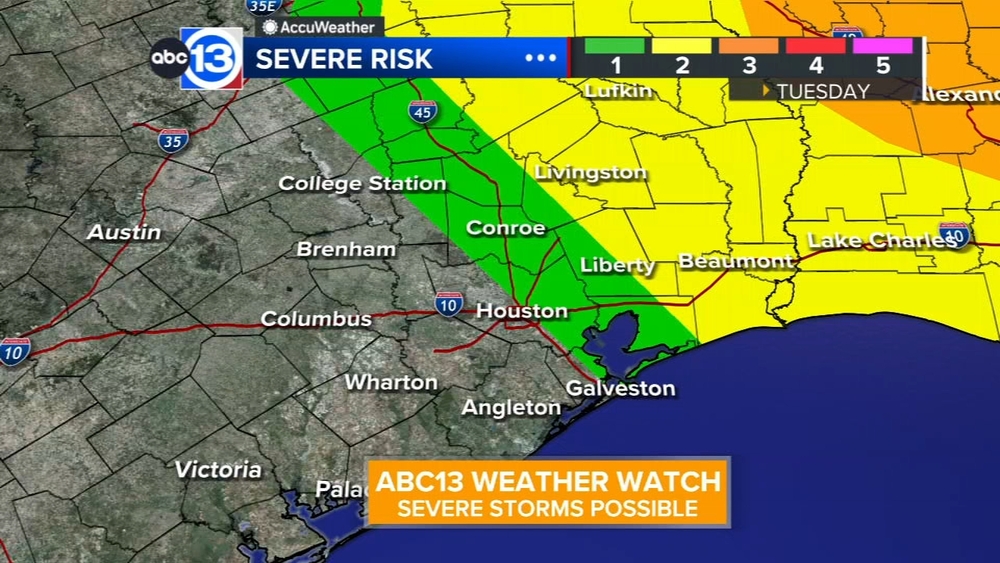 Pleasant Sunday, ABC13 Weather Watch declared for storms