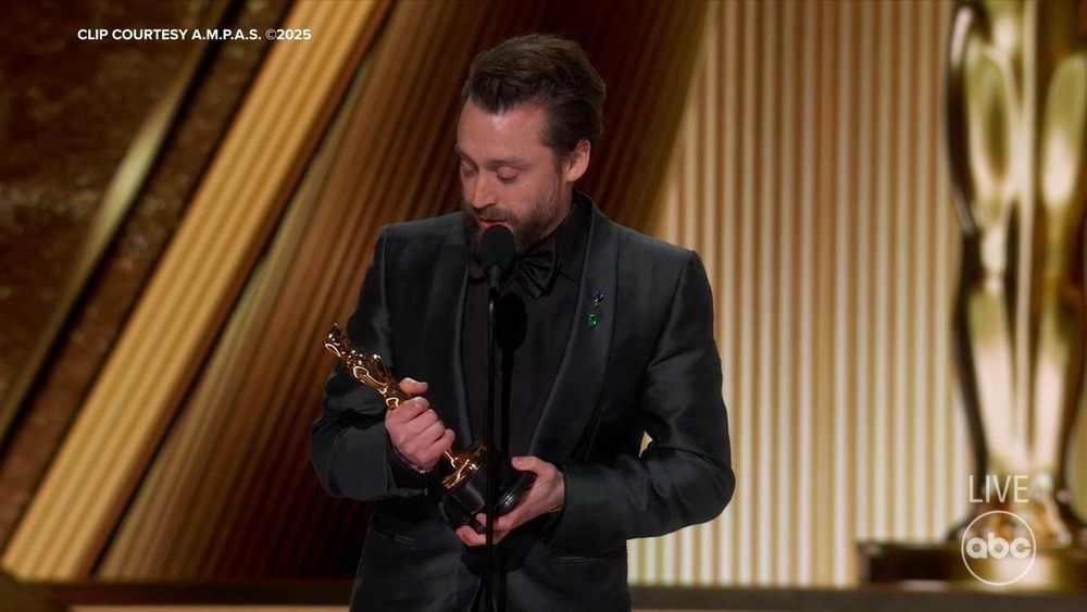 Kieran Culkin wins Best Supporting Actor at the 2025 Oscars