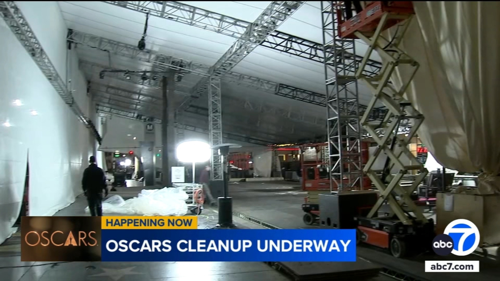 Cleanup underway after Oscars, some street closures lifted in Hollywood
