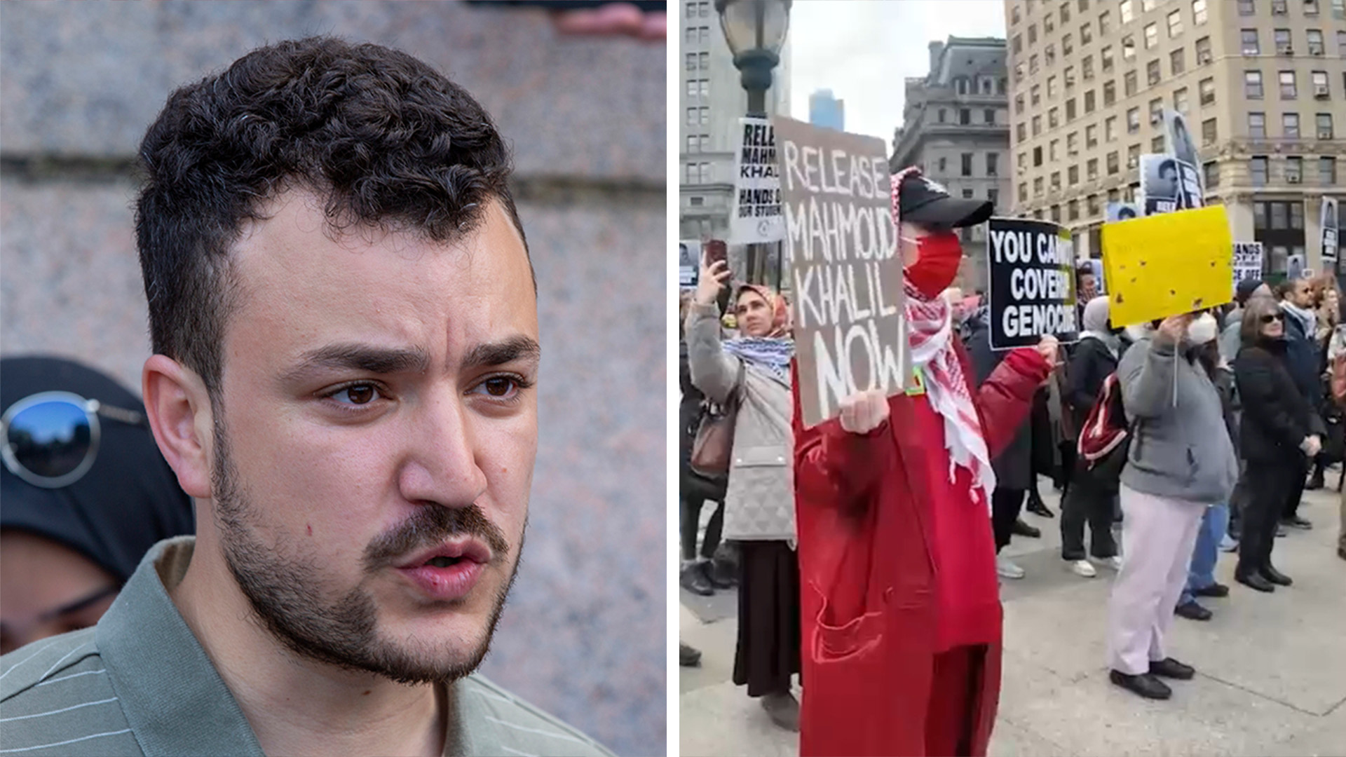 Protesters demand release of Columbia activist amid hearing over free speech