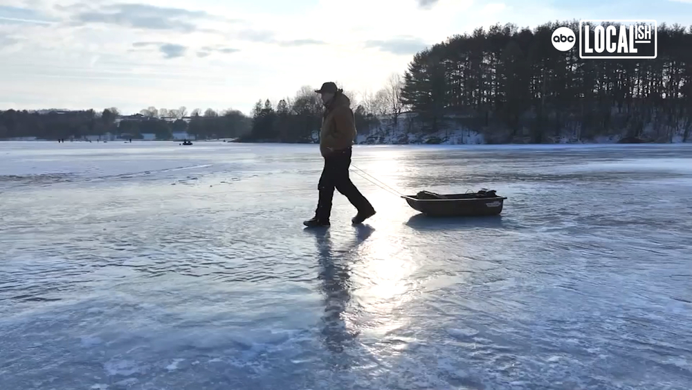 Ice fishing at Leaser Lake