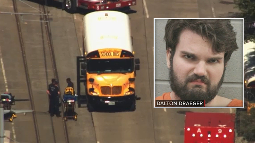 Intoxicated, near-naked suspect arrested after allegedly rear-ending school bus, and beating man