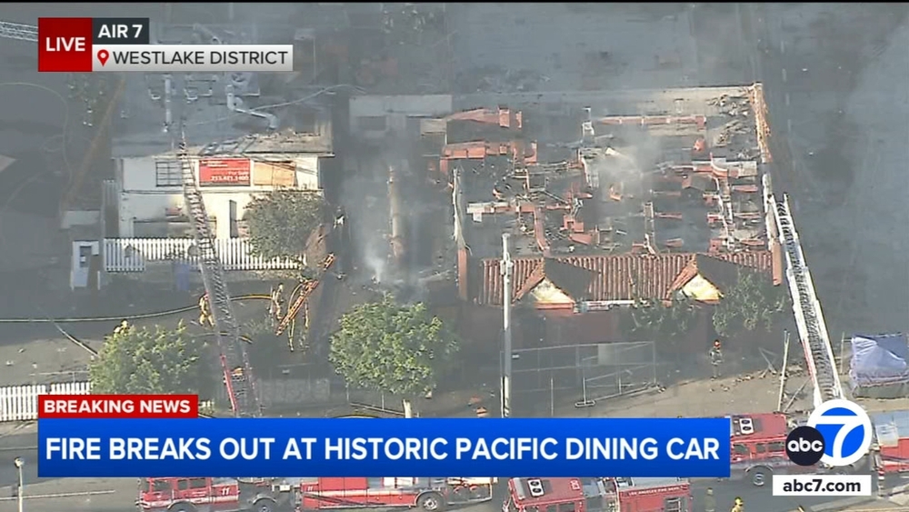 Fire breaks out at LA's historic Pacific Dining Car restaurant