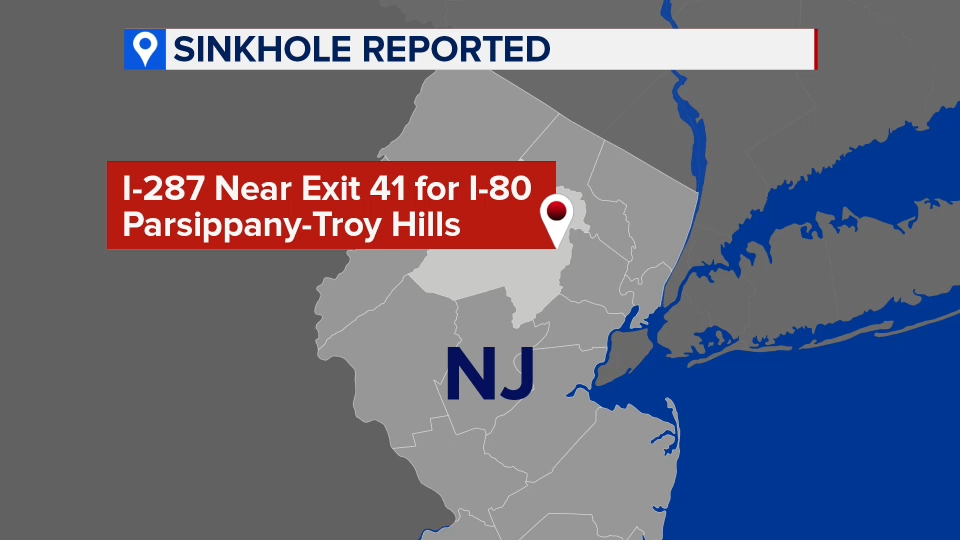 2 lanes on I-287 northbound closed after sinkhole opens up in