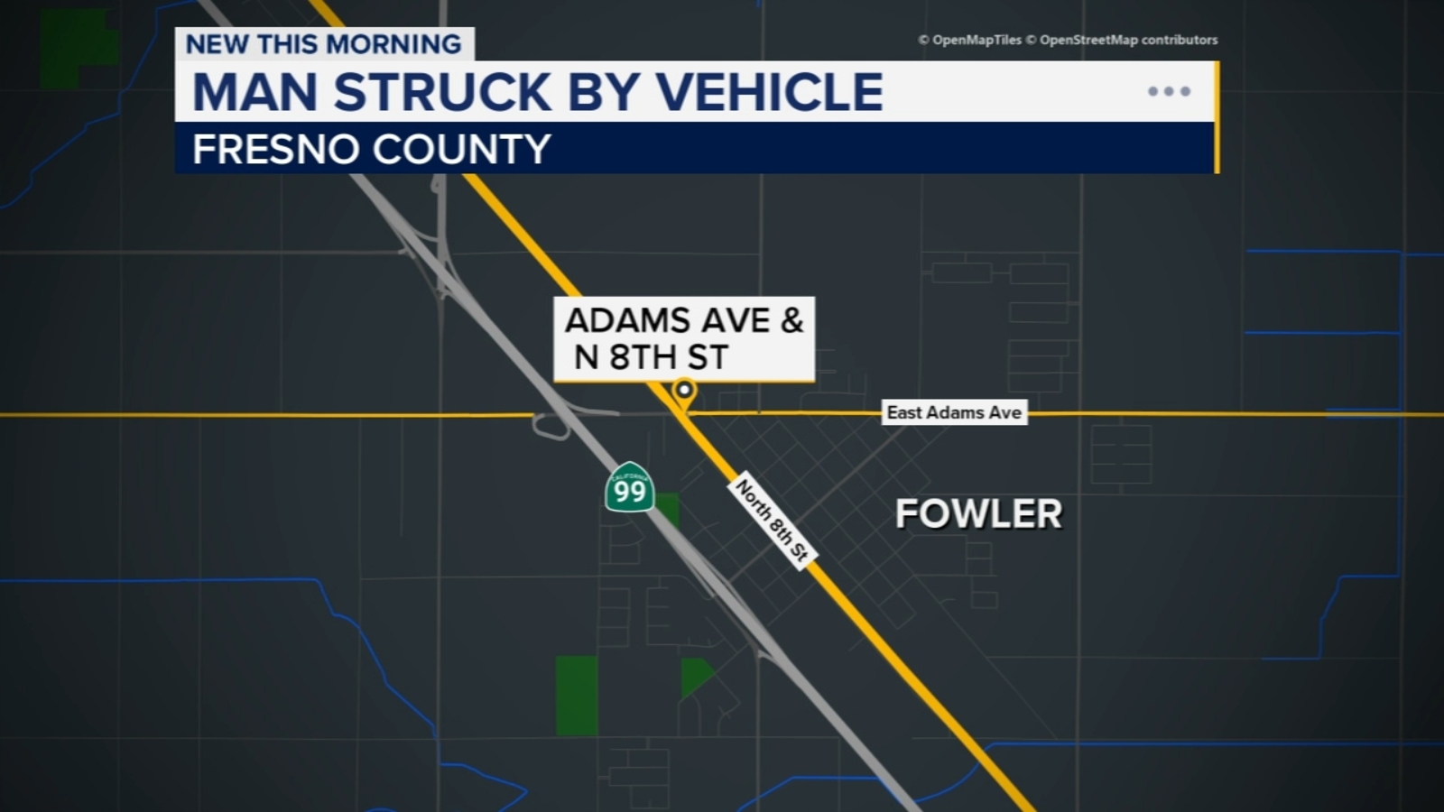 Man hit and killed by vehicle in Fresno County, authorities say