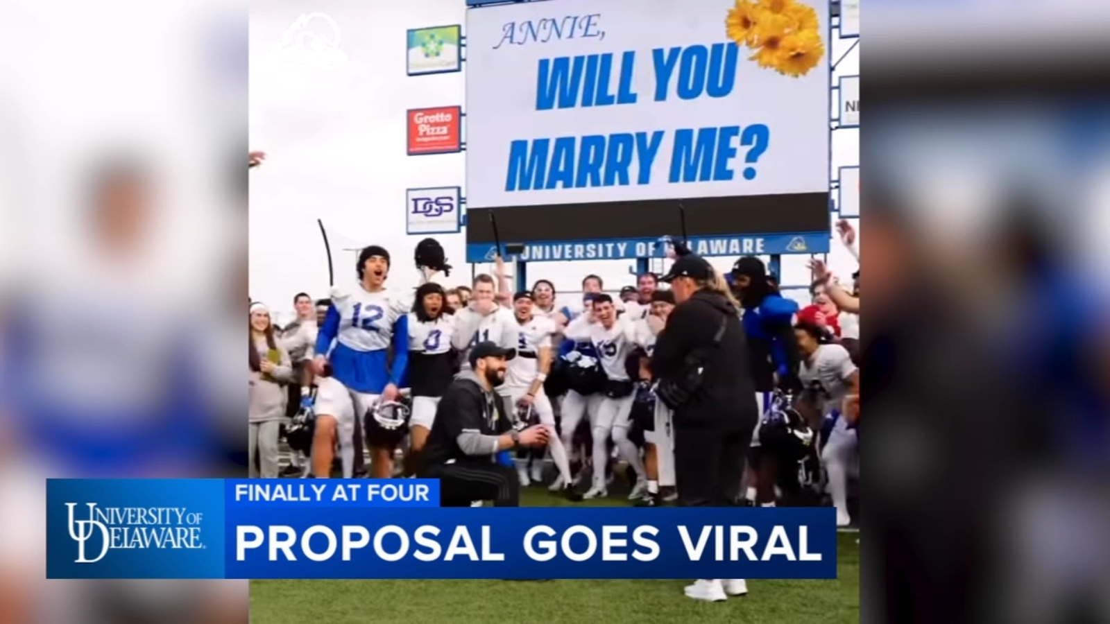 University of Delaware football coach's proposal going viral