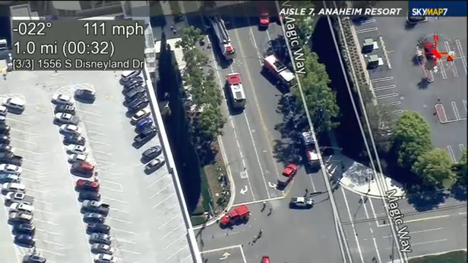 Several vehicles catch fire at Disneyland parking structure, authorities say