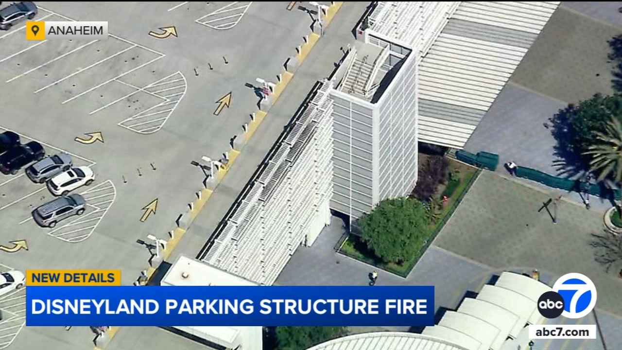 Several vehicles catch fire at Disneyland parking structure