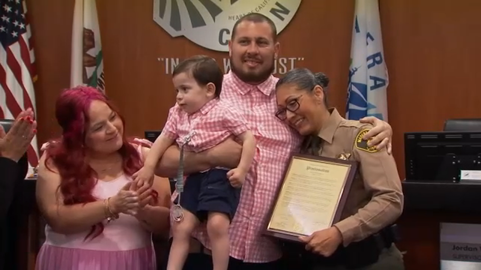 Madera County sheriff's deputy honored for saving toddler's life