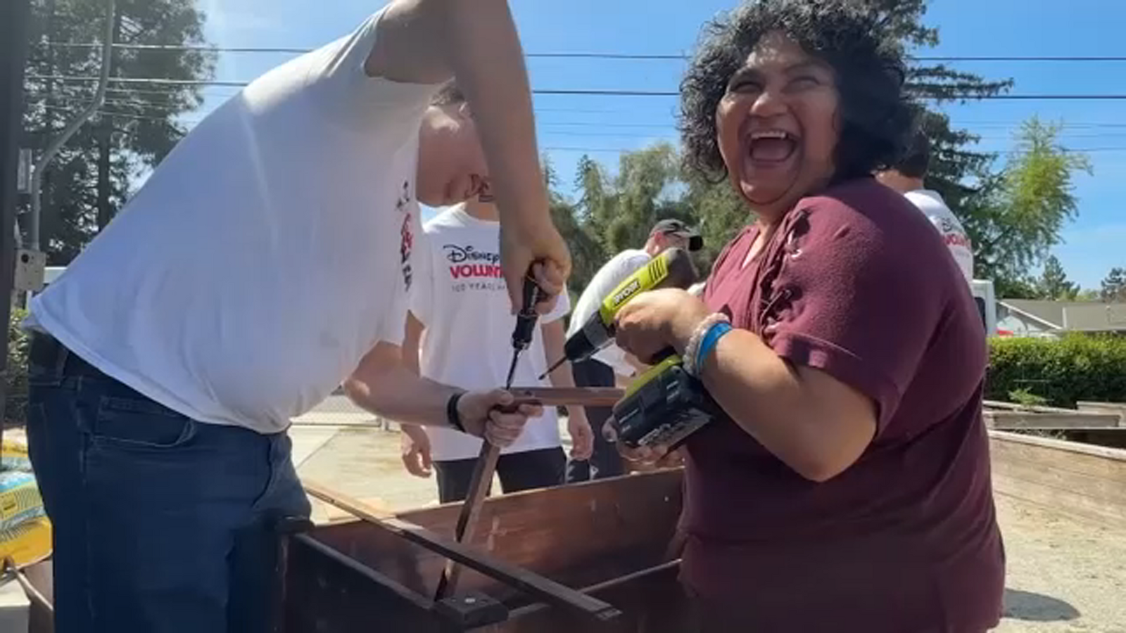VoluntEars help build new flower beds for UCP+ in Fresno