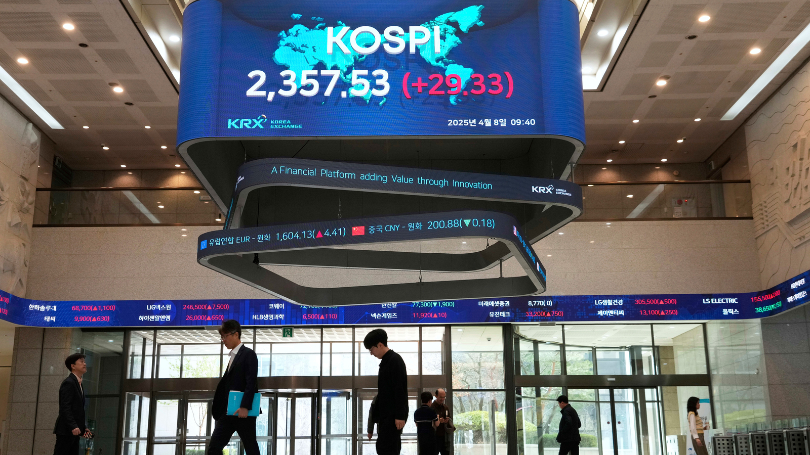 Asia and European shares sink as US tariffs take effect