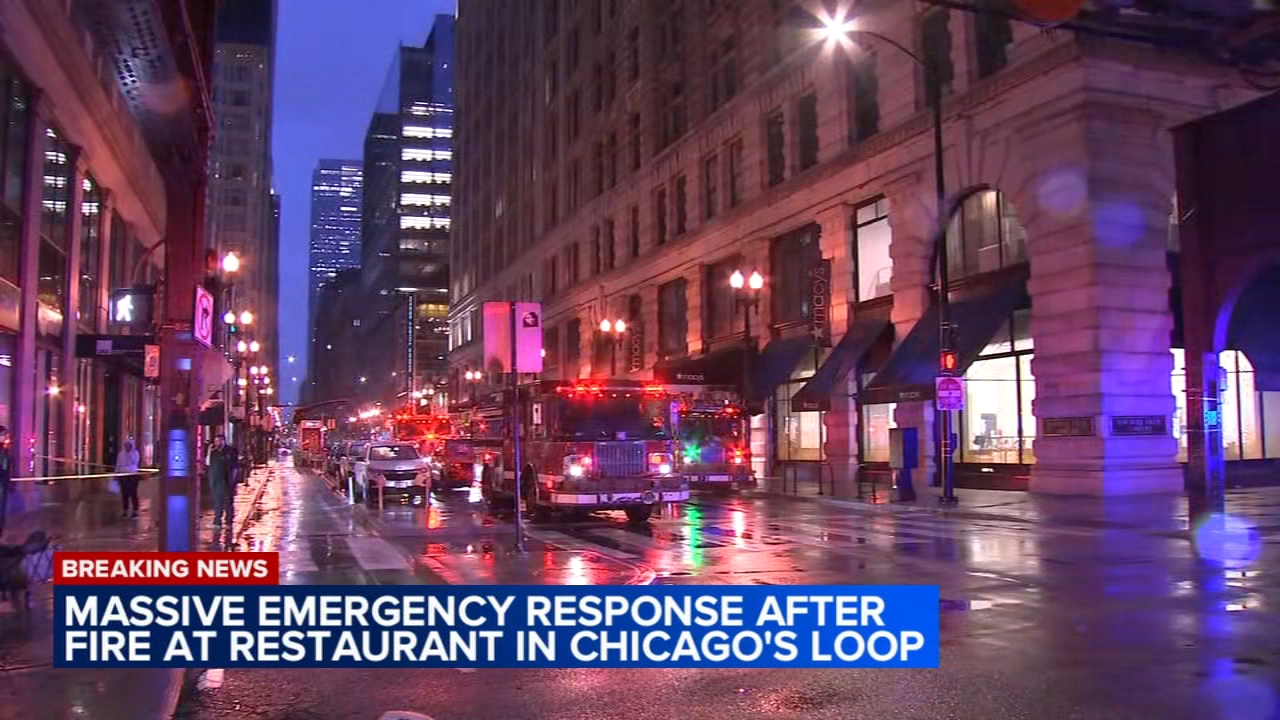Massive emergency response to fire at restaurant in the Loop