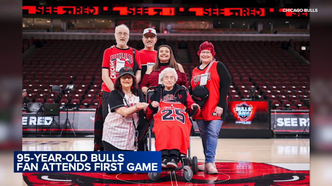 95-year-old woman attends her first Chicago Bulls game