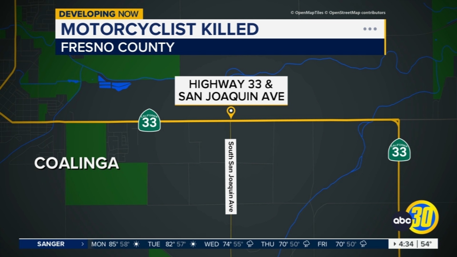 Man killed in crash on dirt bike in Fresno County, CHP says