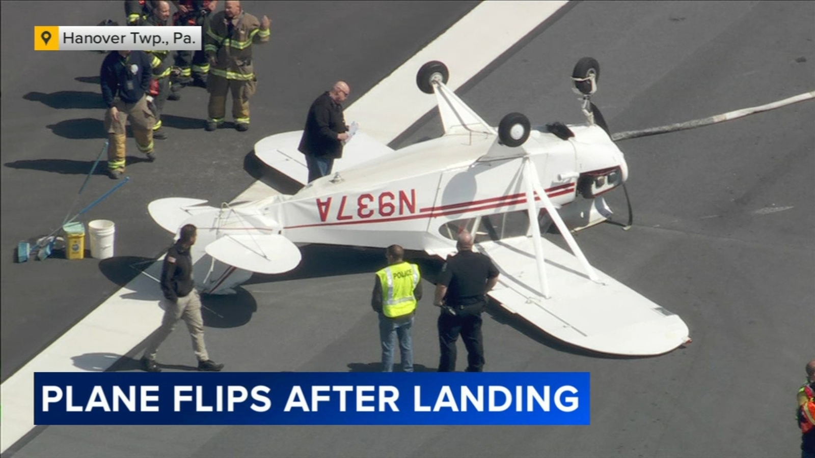 Small plane flips over during landing at Lehigh Valley International ...