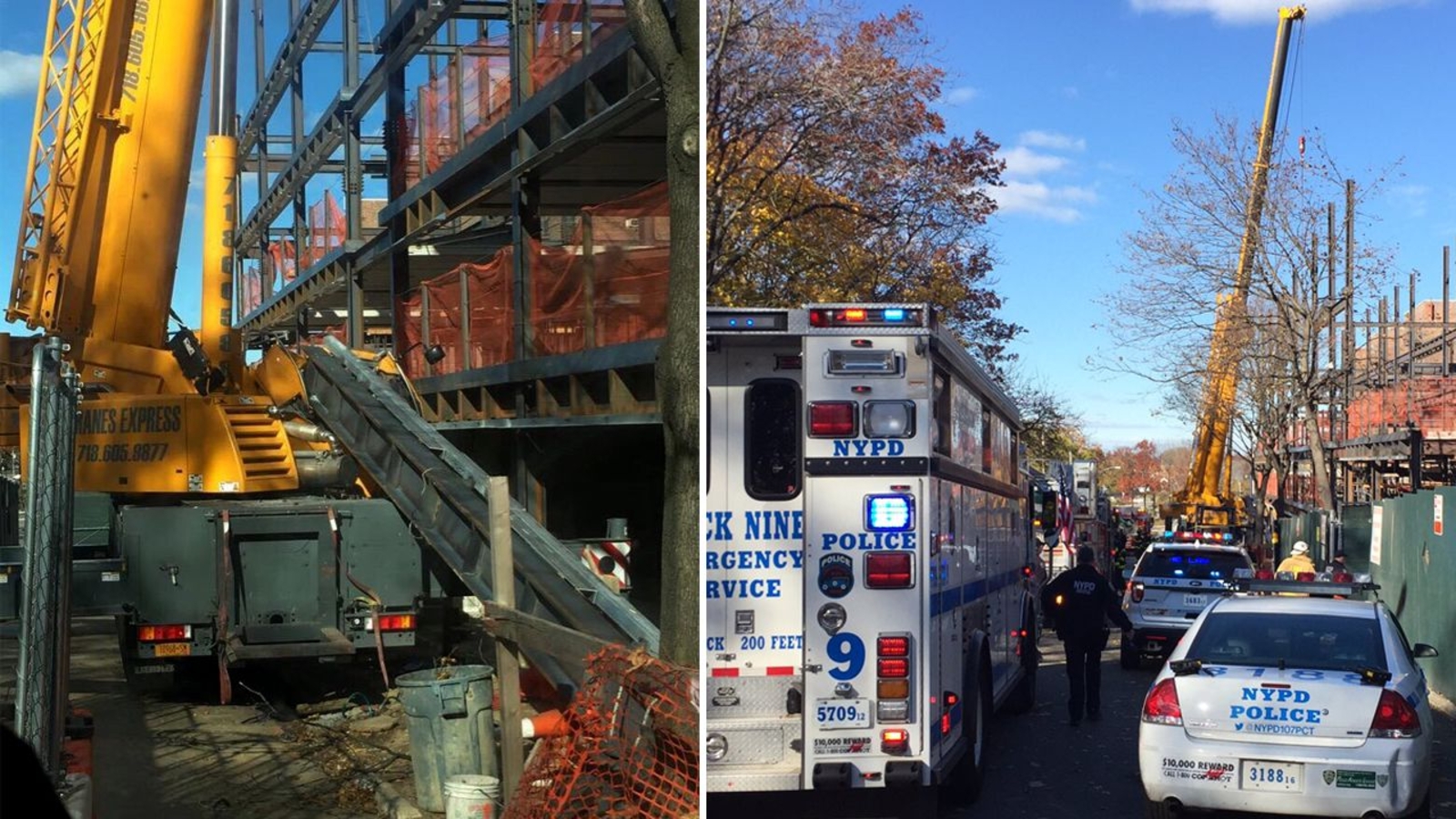 2 workers killed after beam falls onto crane at Queens construction
