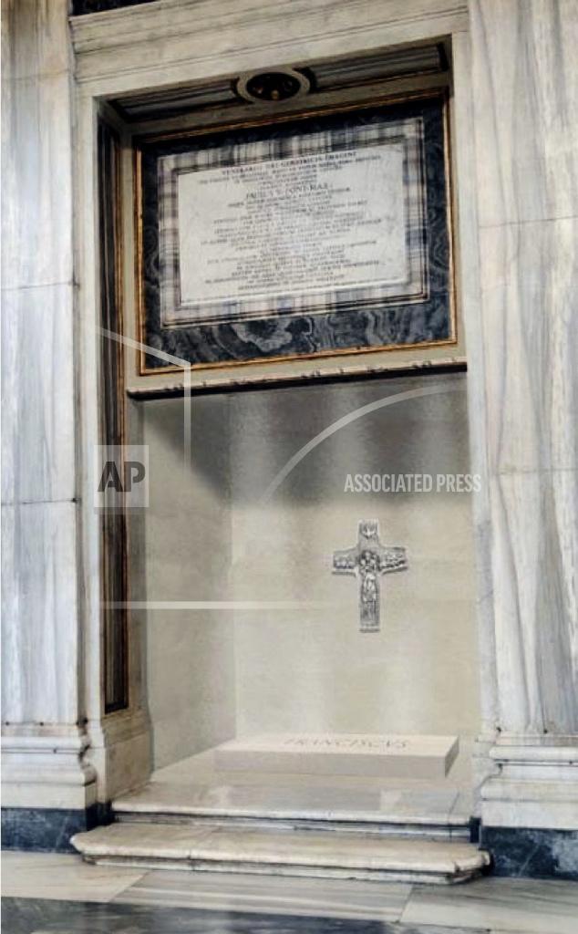 This photo shows the project of the burial place inside St. Mary Major Basilica in Rome where late Pope Francis will be interred.