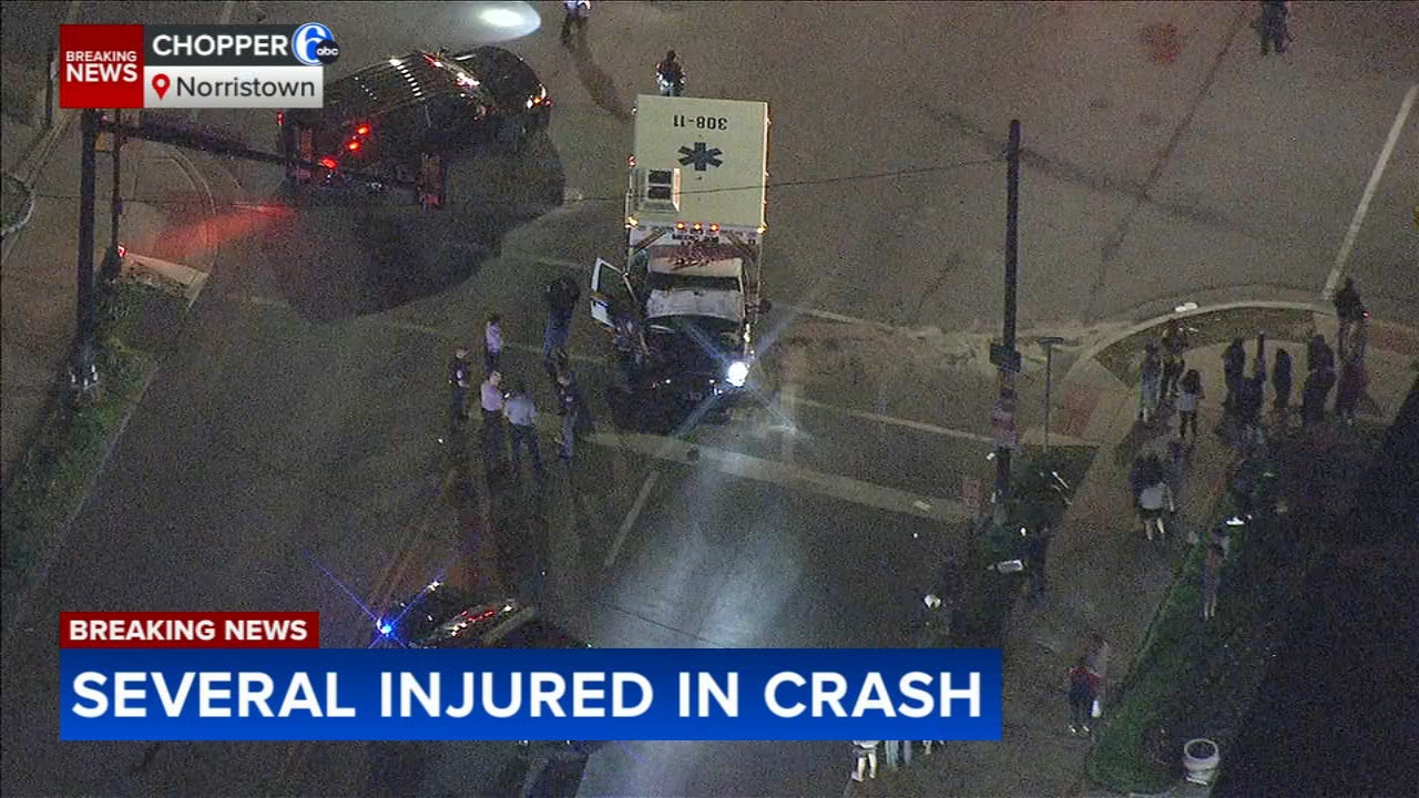 Injuries reported after ambulance and pickup truck collide in Norristown