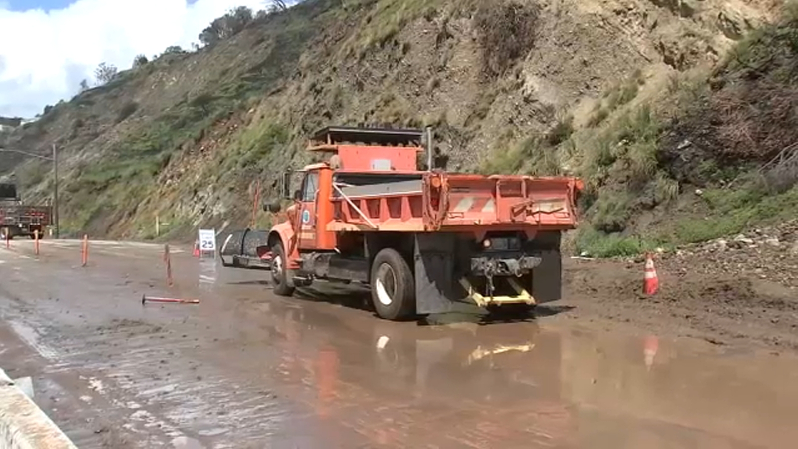 Pacific Coast Highway closed near Malibu due to mudslides and debris from Saturday rainfall
