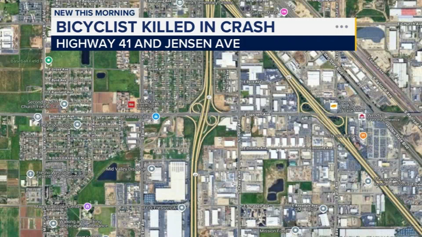 Bicyclist dies after being hit by car near Highway 41 in Fresno, police say