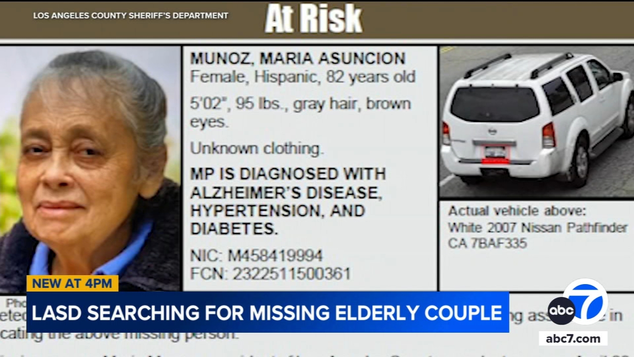 LASD asking for help finding missing at-risk elderly couple