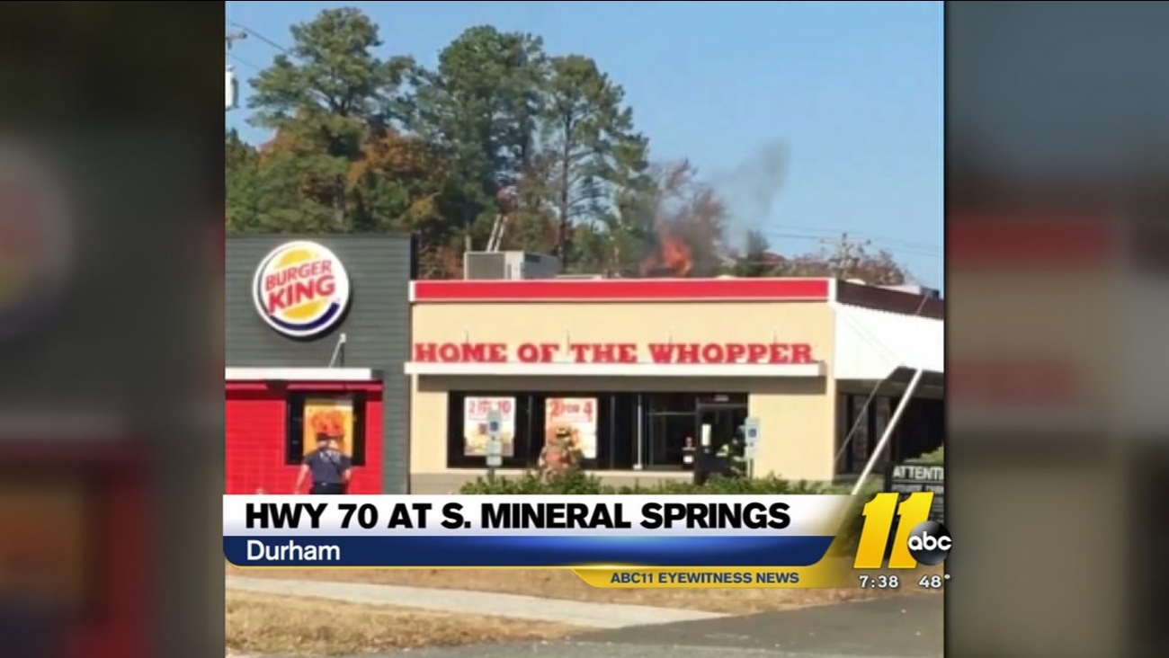 fire reported at burger king in durham