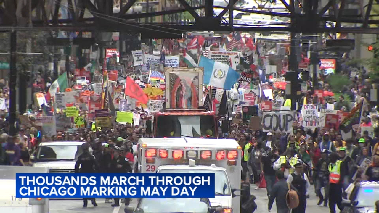 Thousands march through Chicago marking May Day