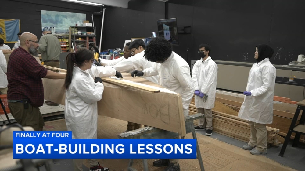 Northeast High School students learn about the environment by building boats
