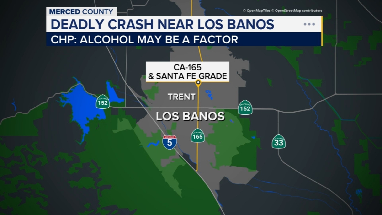 Suspected DUI crash in Los Banos sends car into canal, killing driver, CHP says