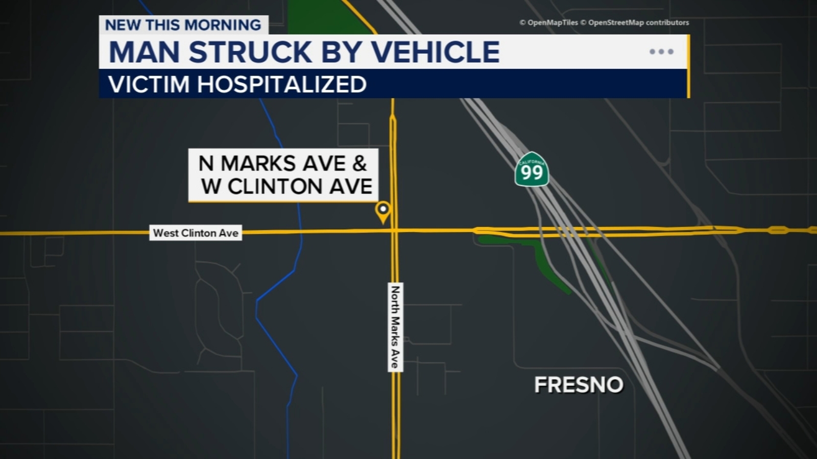 Man hit by car in west central Fresno, police say