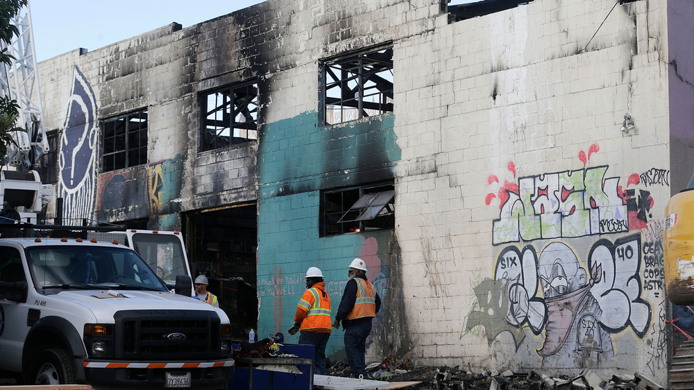 Search of burned-out Oakland warehouse completed; death toll stands at 36