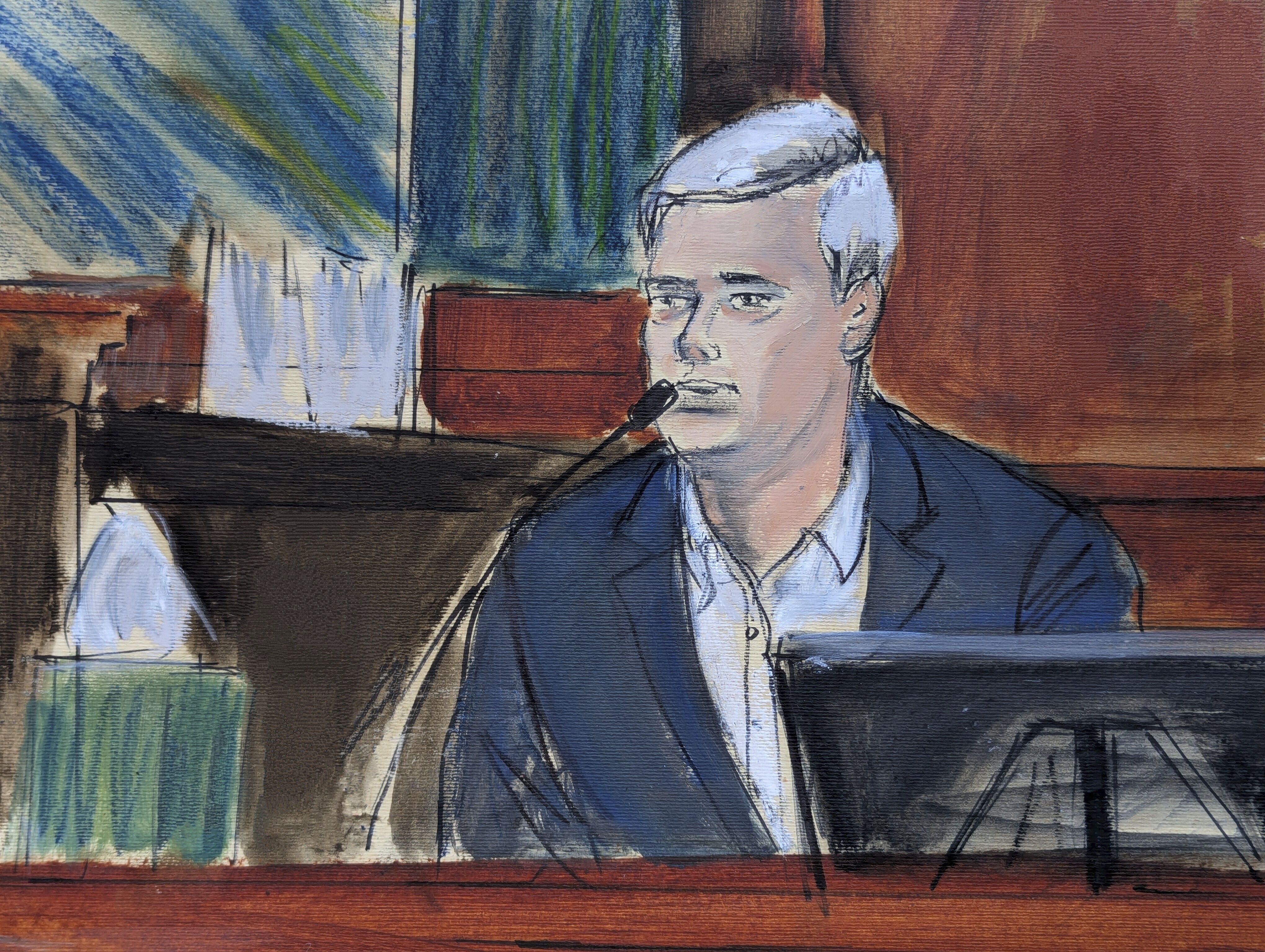 David James testifies on the witness stand during Sean "Diddy" Combs sex trafficking and racketeering trial in Manhattan federal court, Monday, May 19, 2025, in New York.