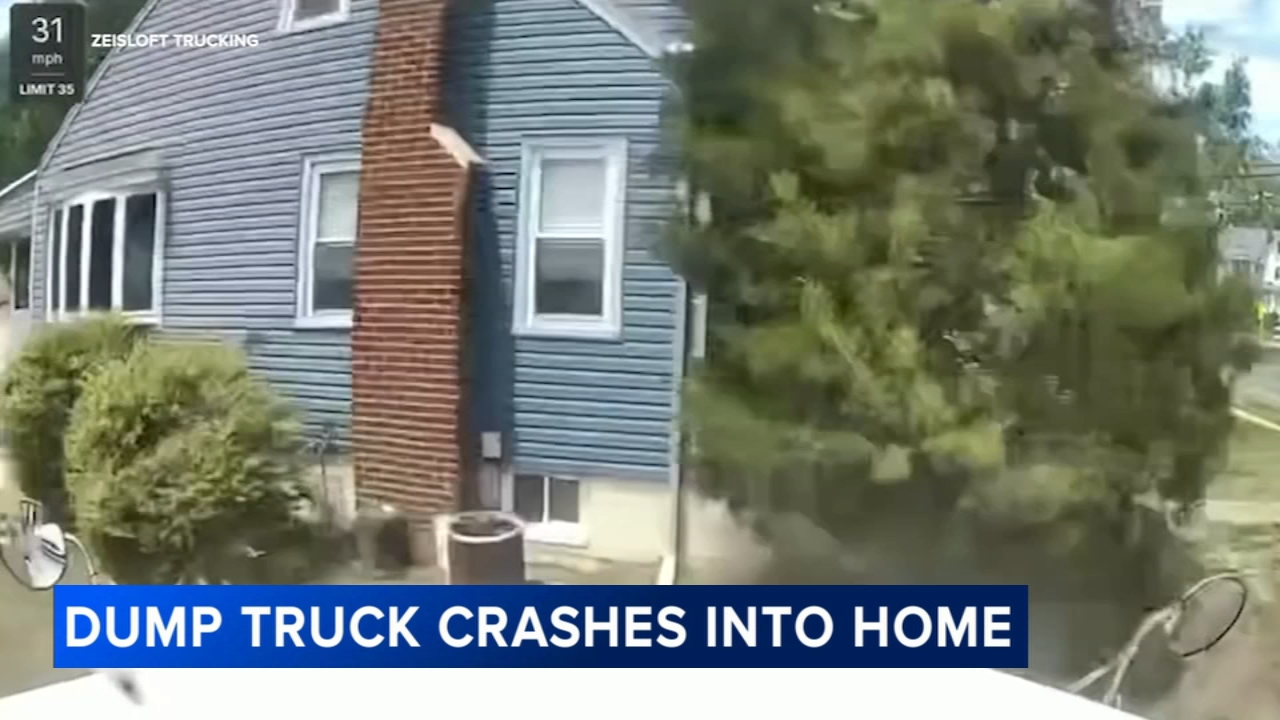 Shocking video shows moment dump truck smashes into NJ home