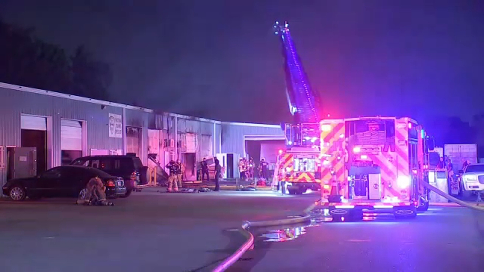 Champions firefighter injured while battling large warehouse fire near ...