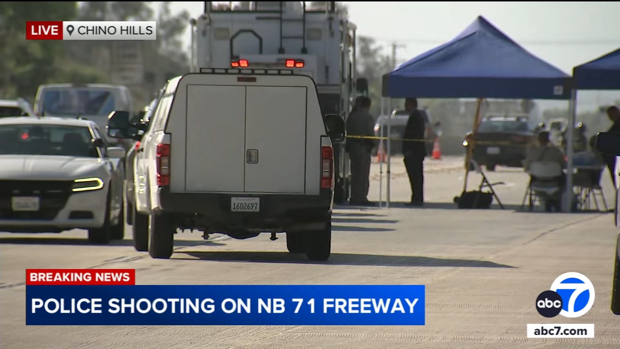 Woman seen walking on 71 Freeway holding knife shot by CHP officer