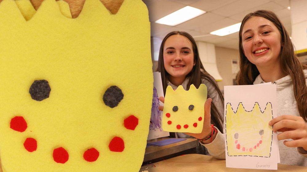 8th-graders bring kindergarteners' drawings to life